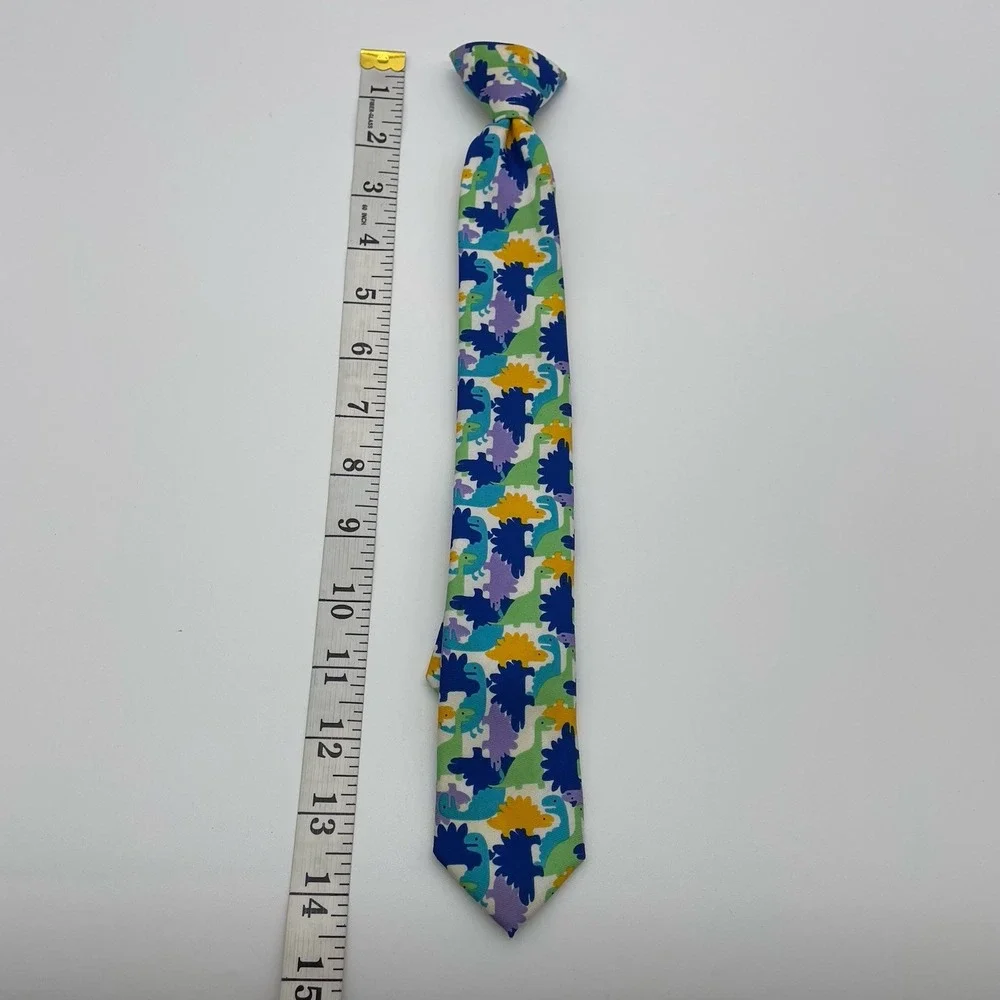 Wembley Boys Dinosaurs ‎ Tie Blue Green Purple Washable